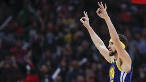 Klay Thompson en su noche récord.