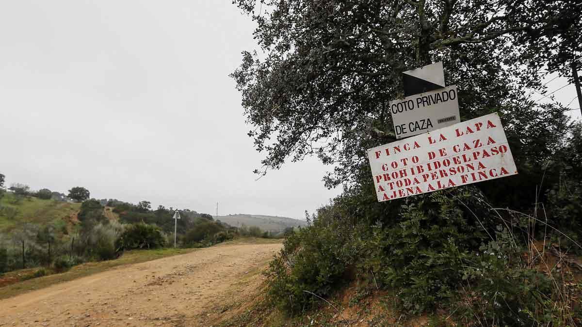 Fallece un niño de cuatro años por un disparo en una cacería en un pueblo de Sevilla. En la foto, la finca donde tuvo lugar el incidente.