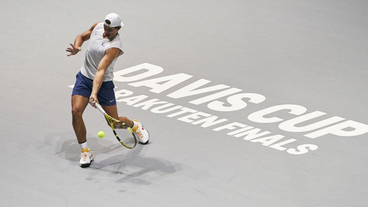 Nadal, durante su entrenamiento