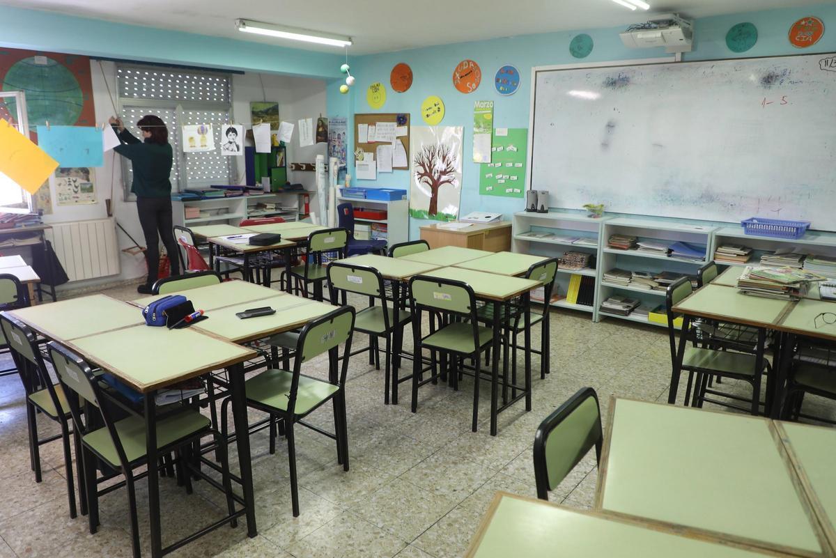 Un aula vacía durante la pandemia.