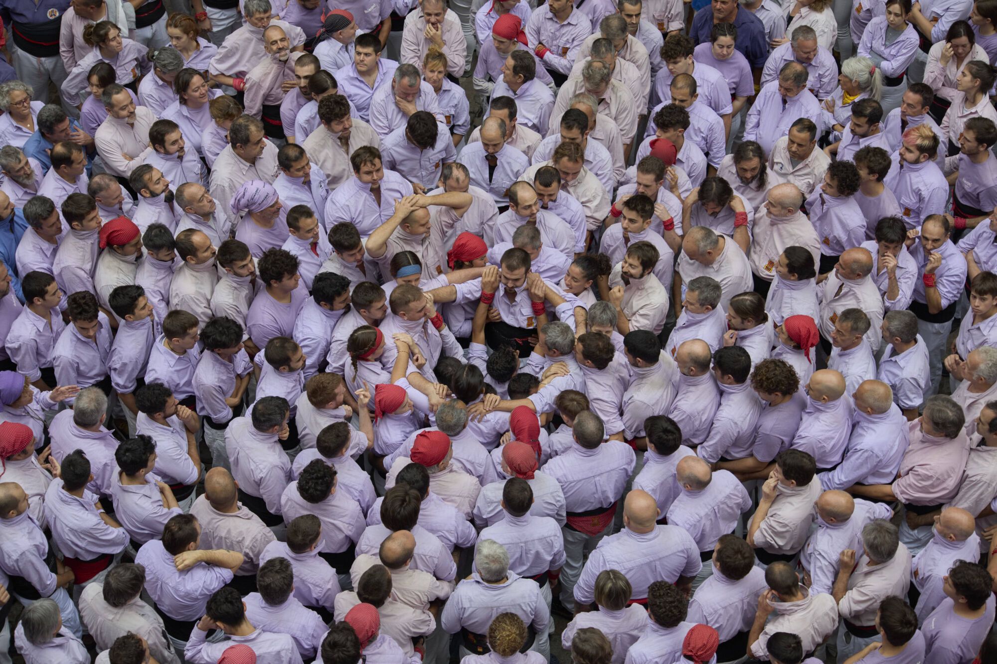 Diada Cartelera amb Els Marrecs de Salt, Capgrossos i Minyons de Terrassa a la plaça del Vi.