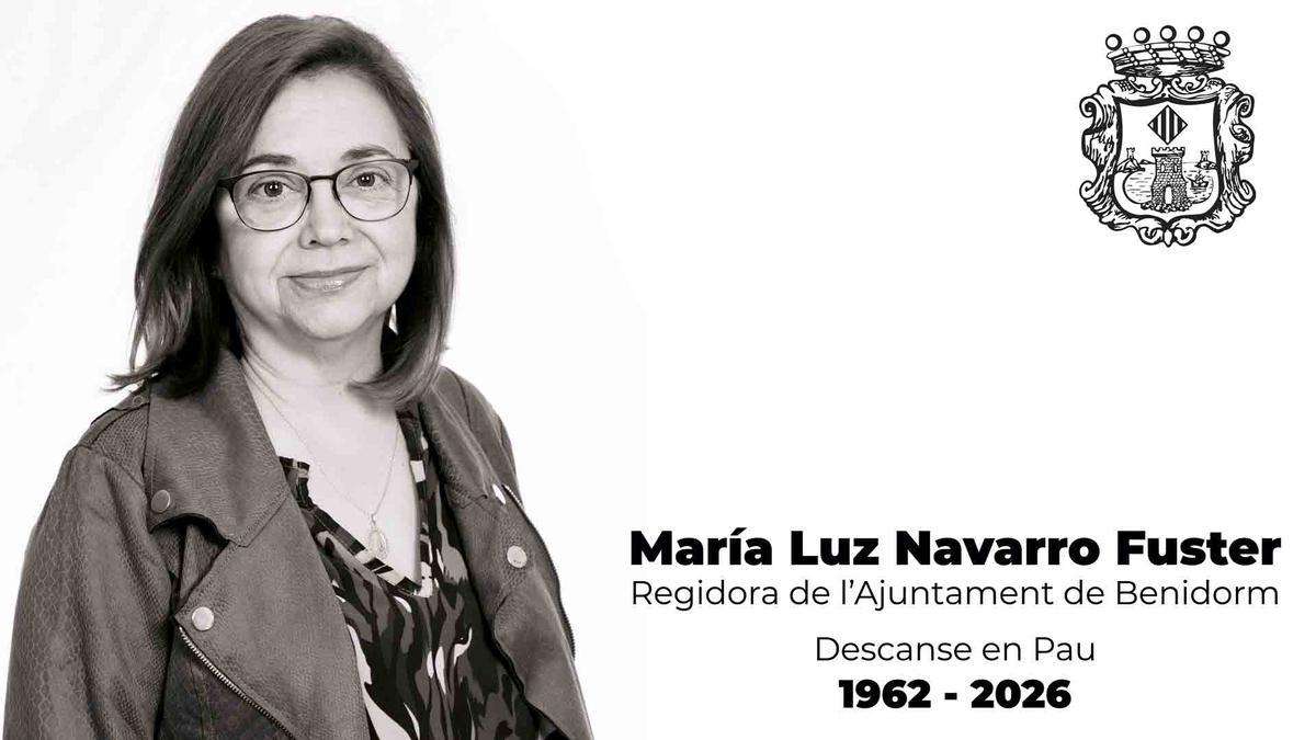 Imagen emitida por el Ayuntamiento de Benidorm para declarar el día de luto por la edil.