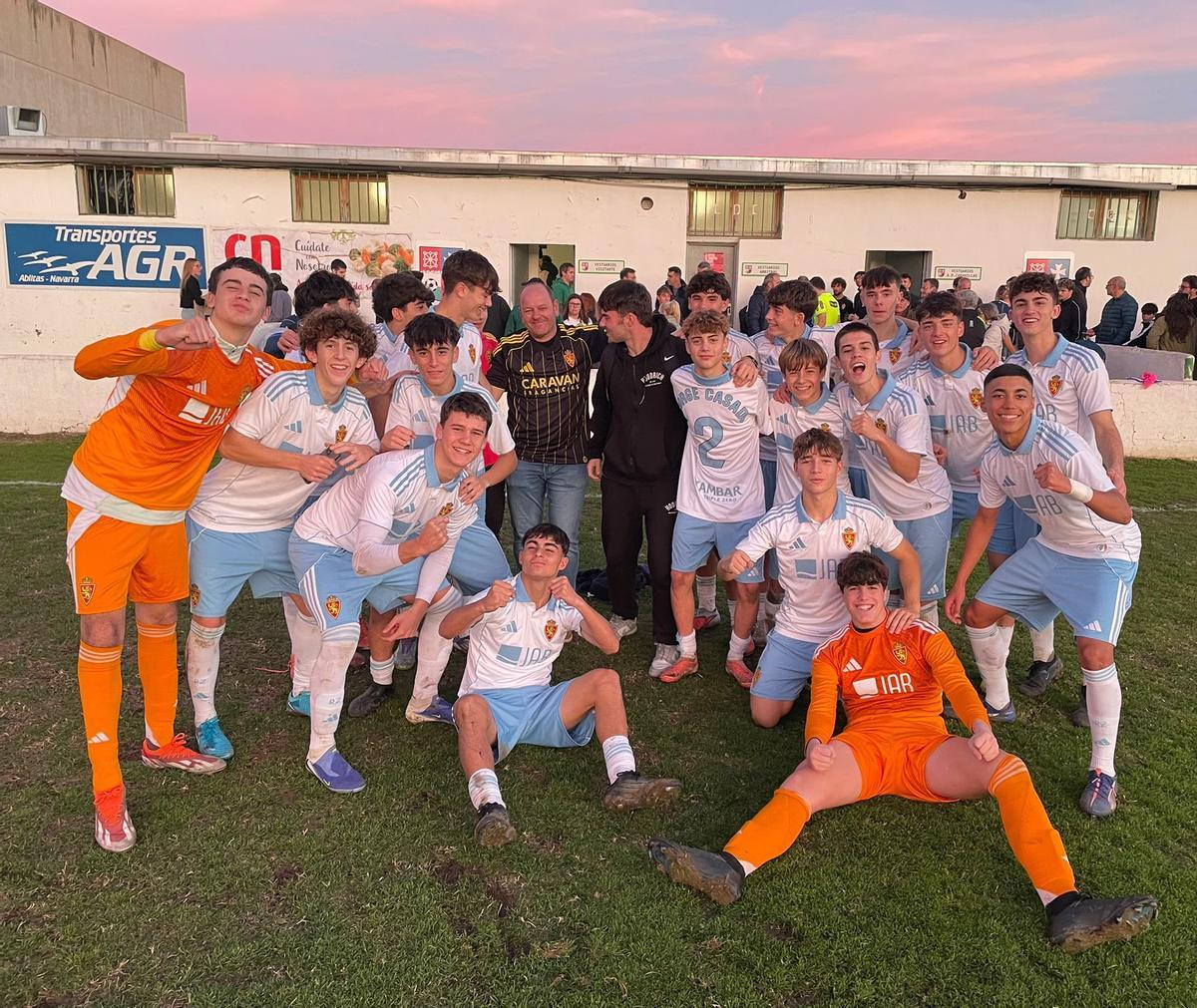 El cadete zaragocista tras conquistar el Villa de Cabanillas en diciembre.