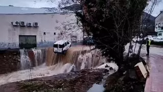 Espectacular inundación en Jarandilla de la Vera, Cáceres