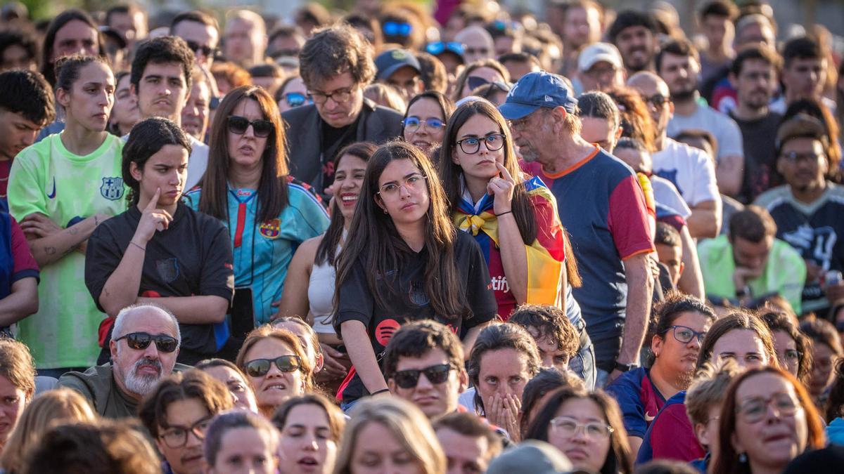 Ambiente en Barcelona por la  final de la Champions femenina Barça-Arsenal