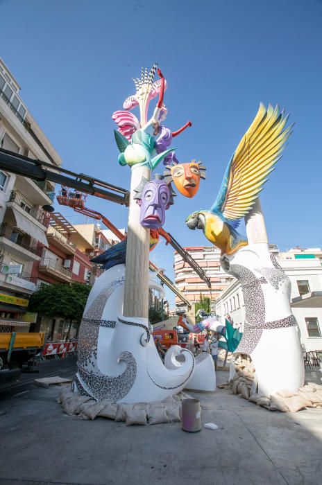 Alicante rezuma fiesta con el inicio de la plantà de las Hogueras