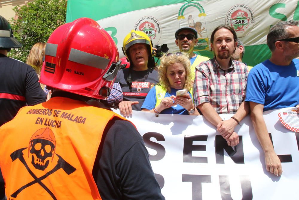 Manifestación de los bomberos de Málaga