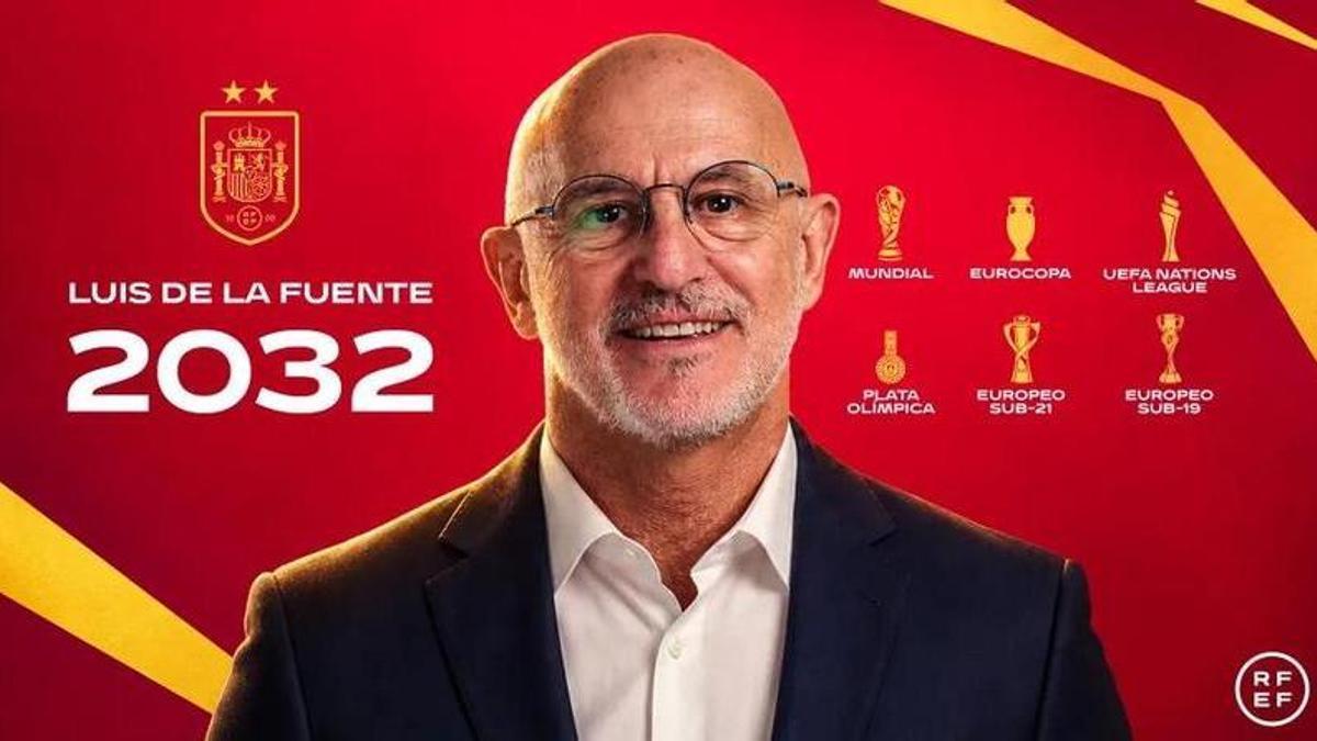 FÚTBOL | SELECCIÓN ESPAÑOLA | Luis de la Fuente renueva como seleccionador español masculino hasta 2032