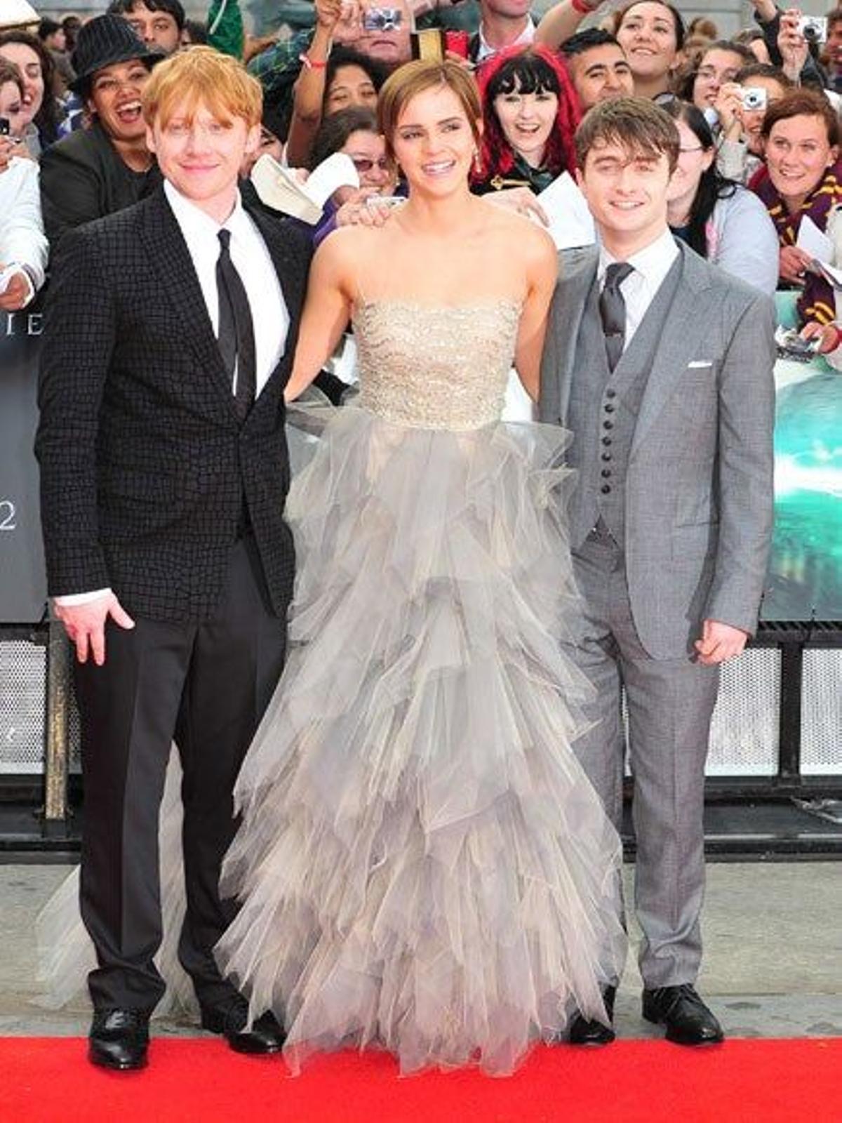 Rupert Grint, Emma Watson y Daniel Radcliffe