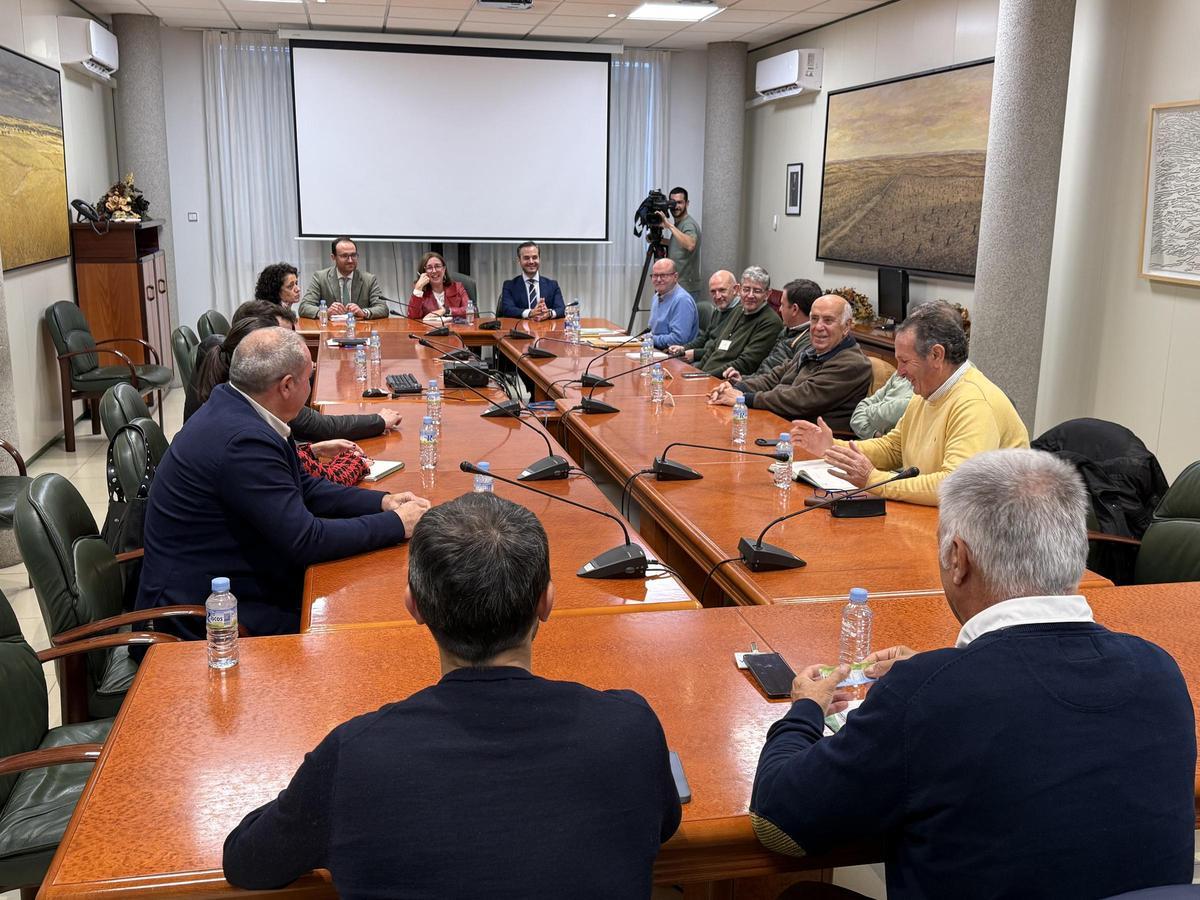 Imagen de la reunión mantenida ayer  para abordar la situación de la Denominación de Origen Cava.