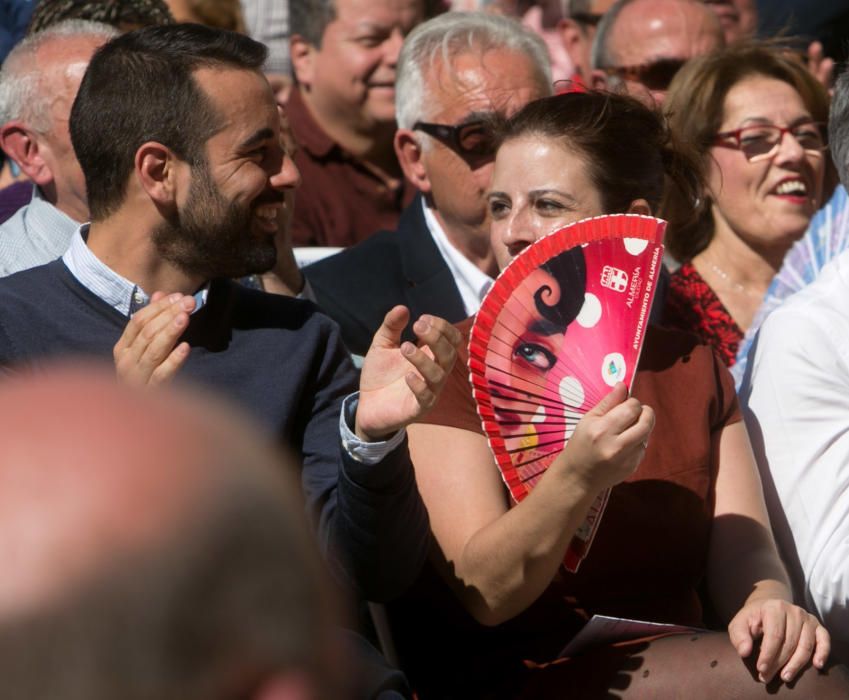 Más de 200 personas asisten al acto de precampaña de Francesc Sanguino celebrado en Las Cigarreres y al que ha asistido la la vicesecretaria general del PSOE, Adriana Lastra