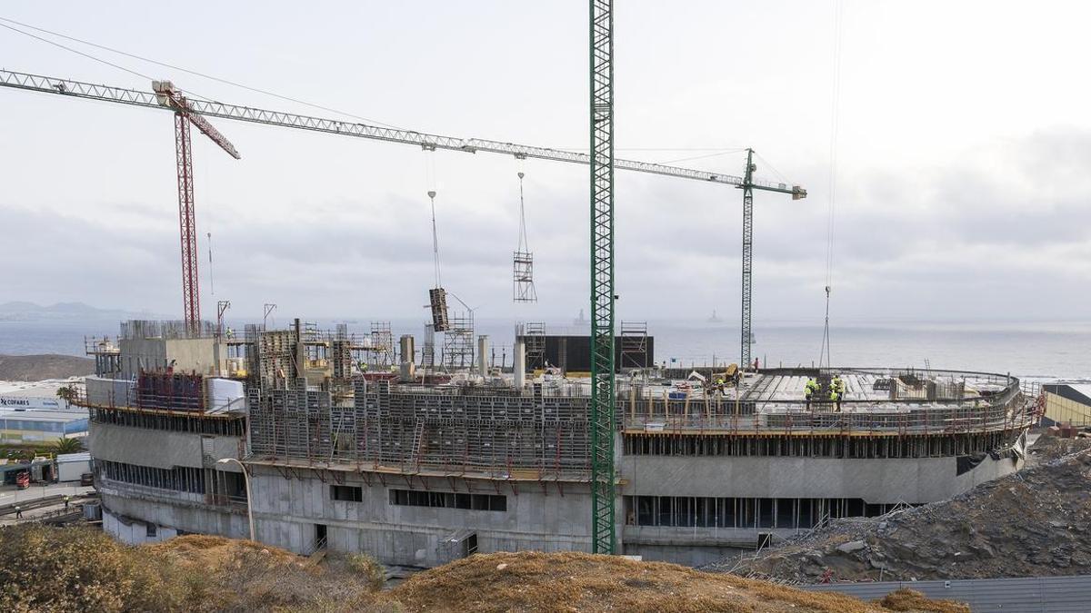 Obras del edificio de Servicios Esenciales que se instalará en Jinámar.