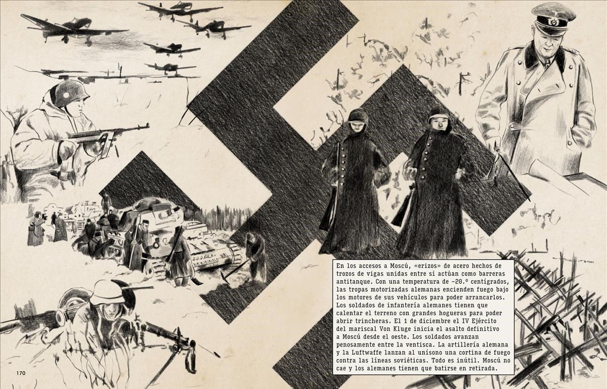 La batalla de Moscú, en 1941, a 20 grados bajo cero: los alemanes no lograron tomar la capital rusa y tuvieron que retirarse.