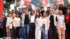 La nueva líder de la JSC, Laura García Manota, junto al president de la Generalitat, Salvador Illa, en un acto del partido