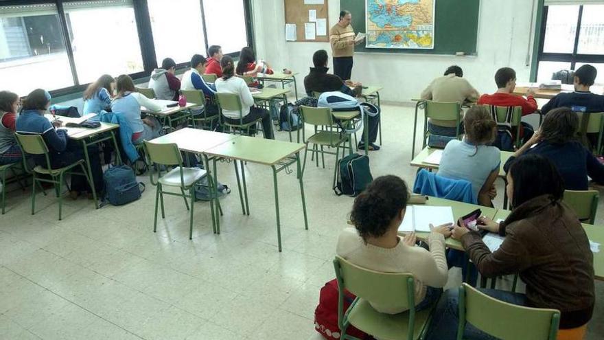 Alumnos de Secundaria en un instituto de A Coruña.