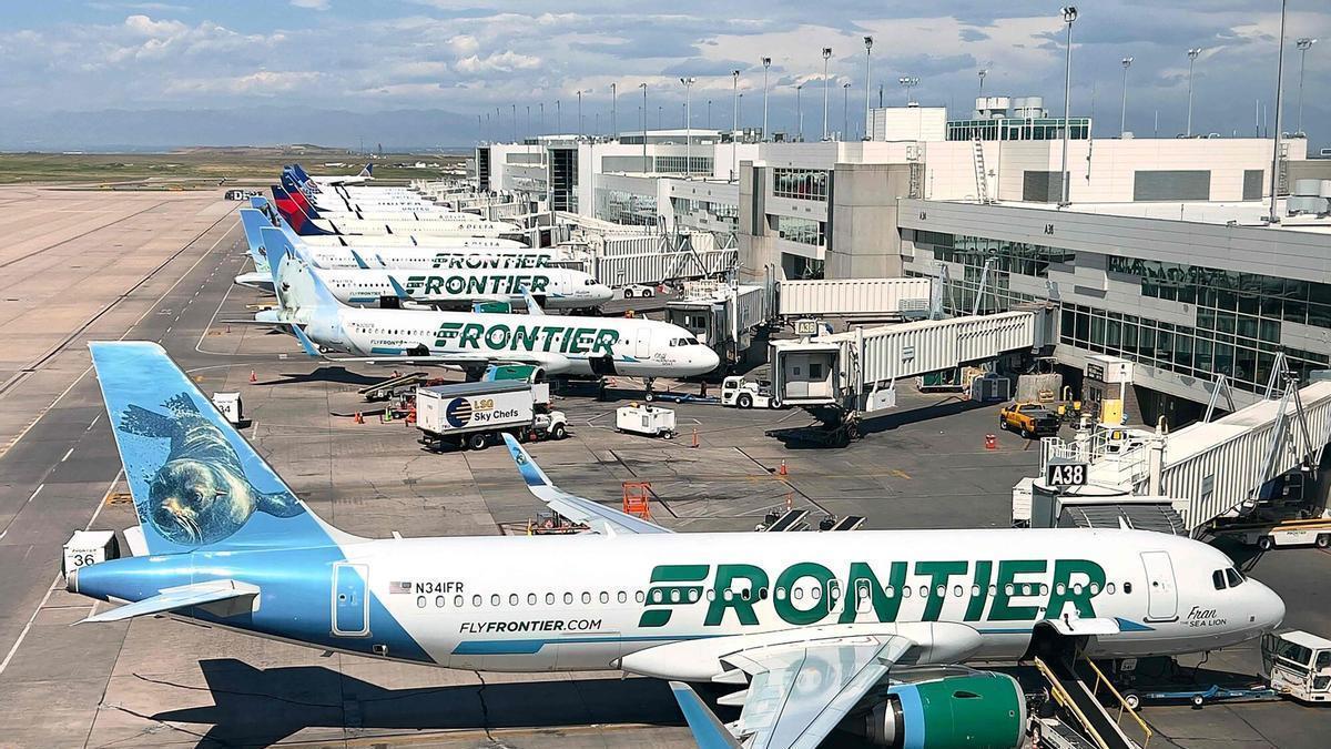 Un avión de la compañía Frontier.