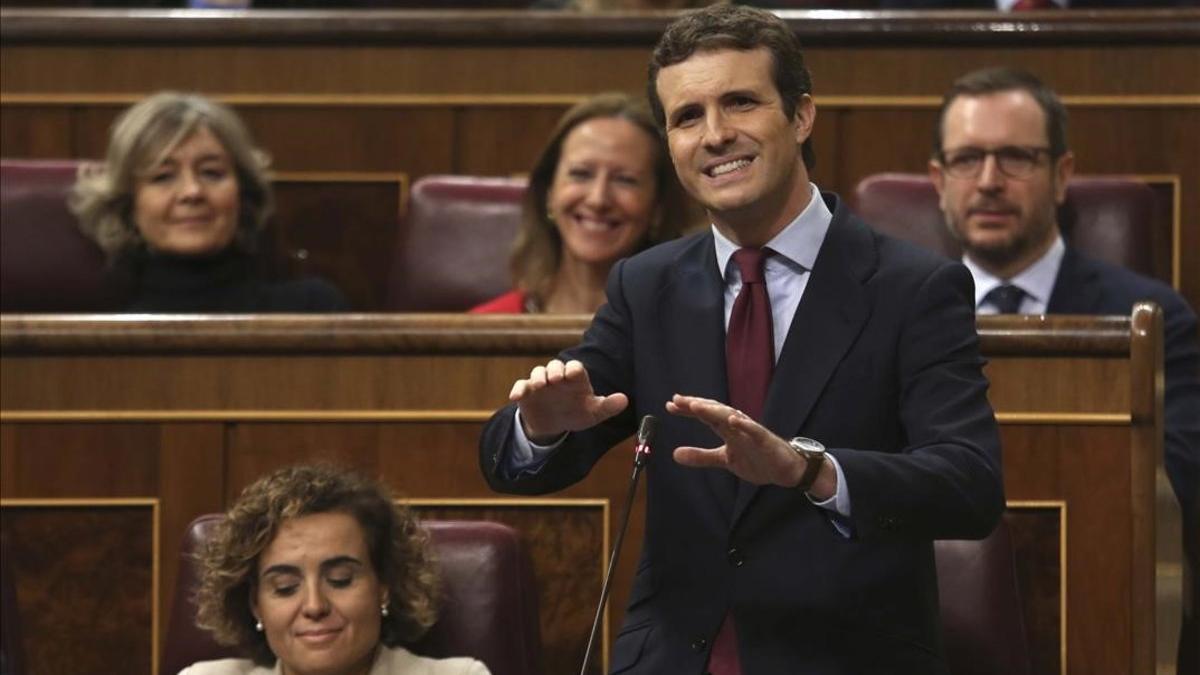 Pablo Casado en la sesión de control al Gobierno