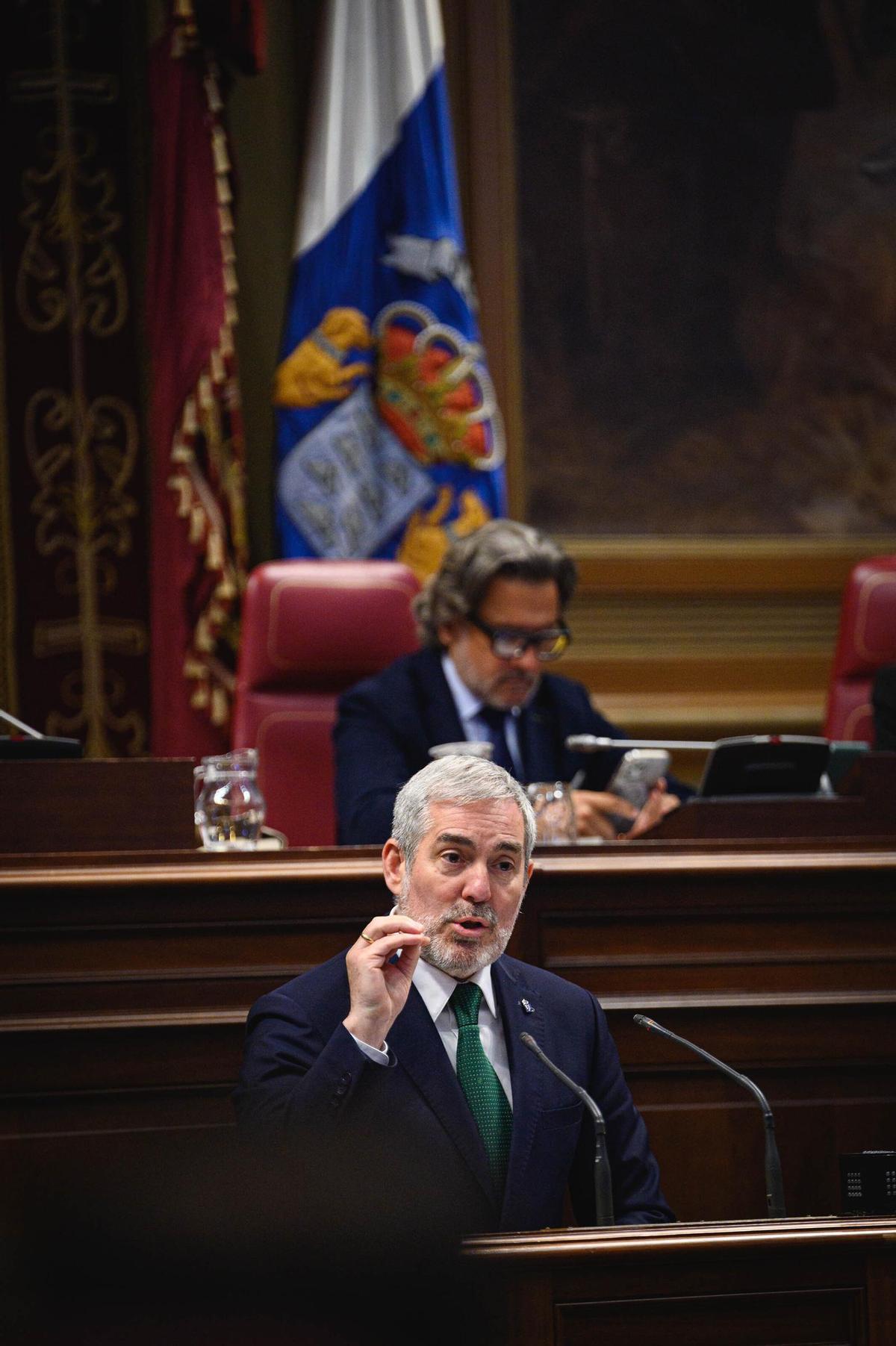 Fernando Clavijo, en su última intervención en el Debate sobre el estado de la nacionalidad canaria.