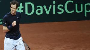 El tennista britànic Andy Murray, durant el partit d’aquest divendres de Copa Davis.