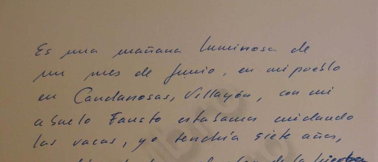 Sobre estas líneas, textos de María Teresa Muñiz y Mariví Monteserín.