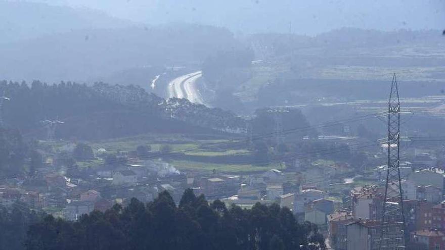 Vista de los núcleos de A Ponte y de Vilarrodís, en Oseiro.