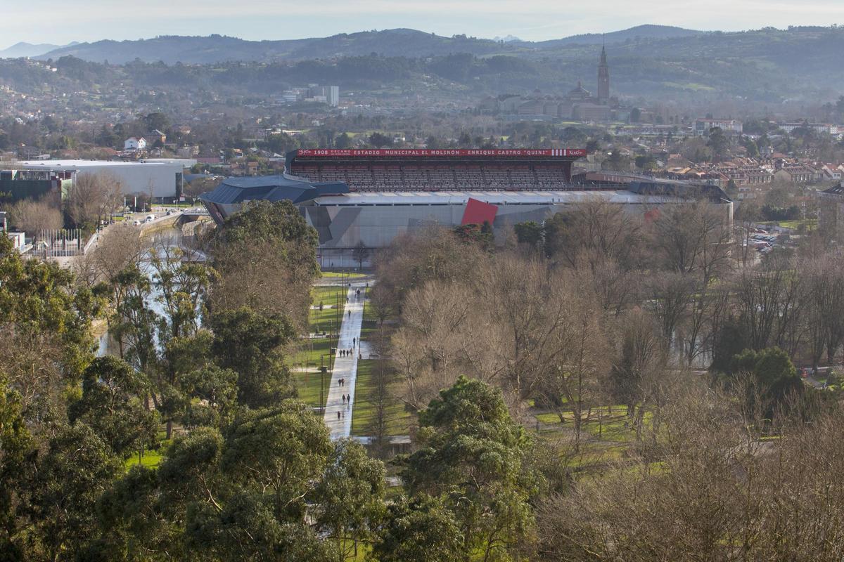 Imagen aérea de la avenida de El Molinón.