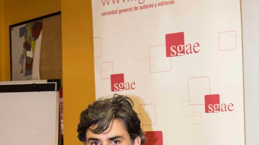 Nando Agüeros, en la presentación del concierto, en la sede de la SGAE.