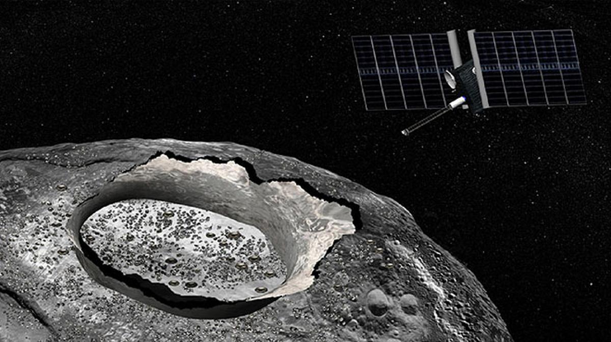 Los astrónomos descubren agua en la superficie del asteroide metálico más grande del sistema solar, denominado ’16 Psyque’. 