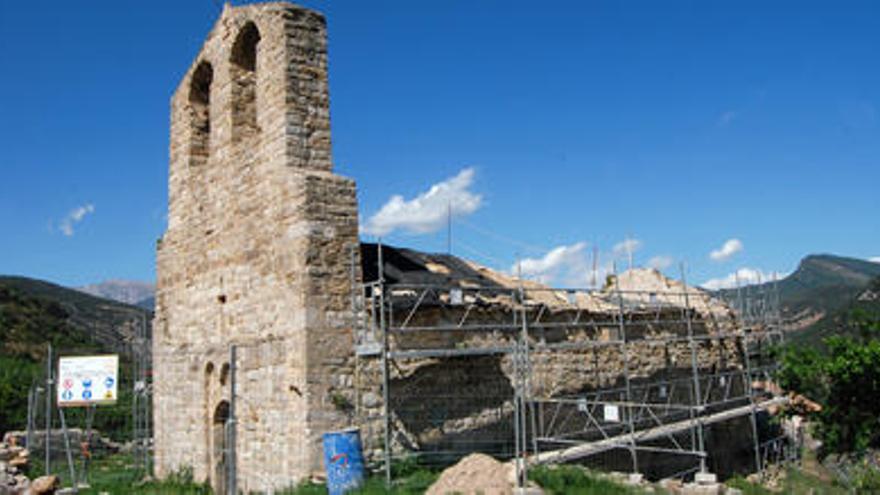 Estat actual de l&#039;esglesiola de Sant Climent de la Torre de Foix.