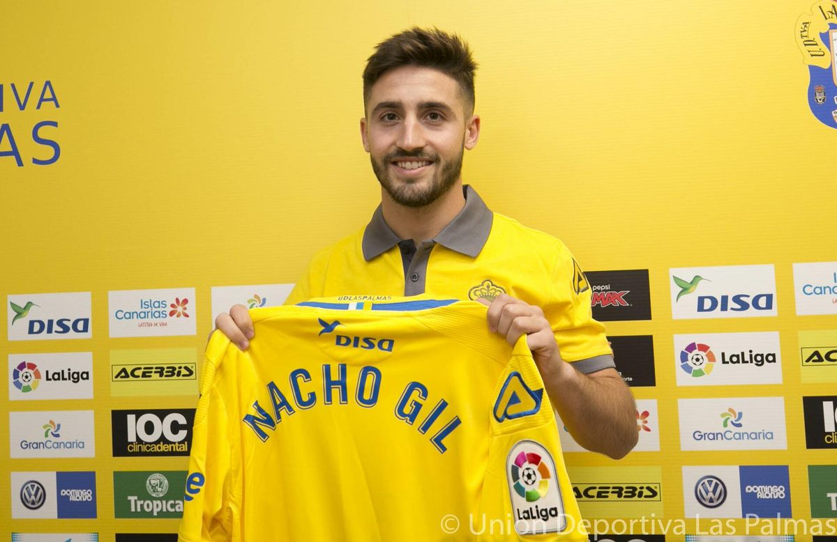 Nacho Gil, con la camiseta de la UD Las Palmas.