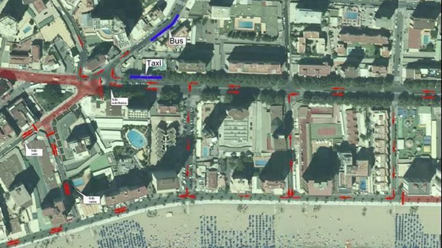 Benidorm reordena el acceso al casco antiguo por las obras en avenida del Mediterráneo