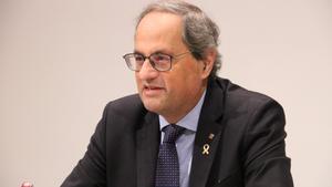 Quim Torra, en el Palau de la Generalitat, este miércoles.