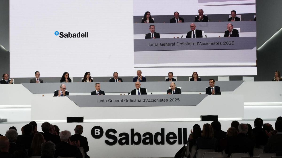 Junta general de accionistas del Sabadell del pasado 20 de marzo.