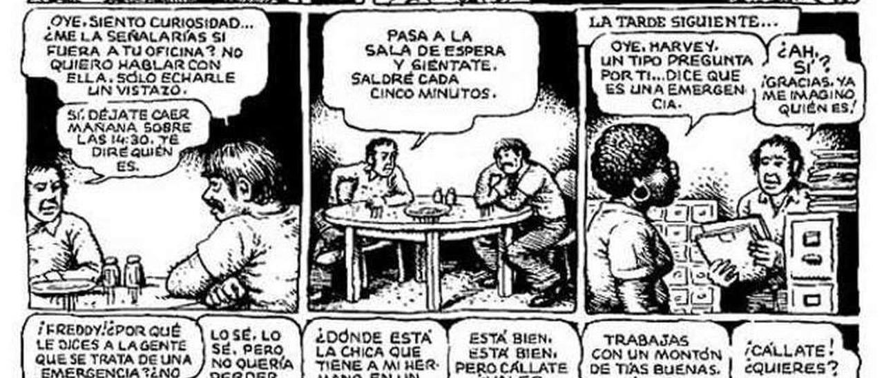 Página escrita y protagonizada por Harvey Pekar y dibujada por Robert Crumb.