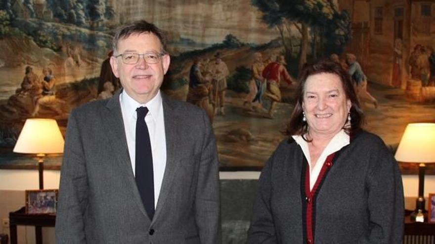 El presidente de la Generalitat con la embajadora de España en Alemania.