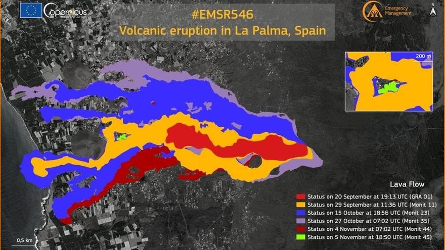 La lava del volcán de La Palma afecta ya a 992,4 hectáreas y 2.719 edificaciones