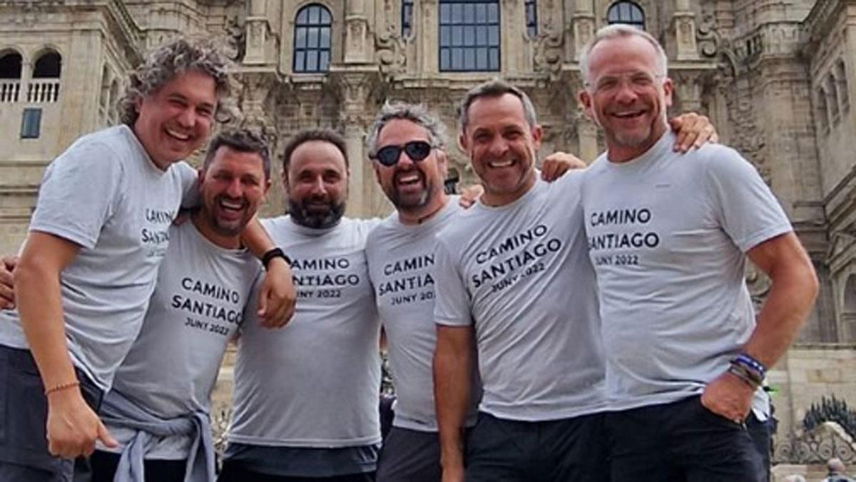 Sergi Barjuan, a su llegada a la Catedral de Santiago de Compostela