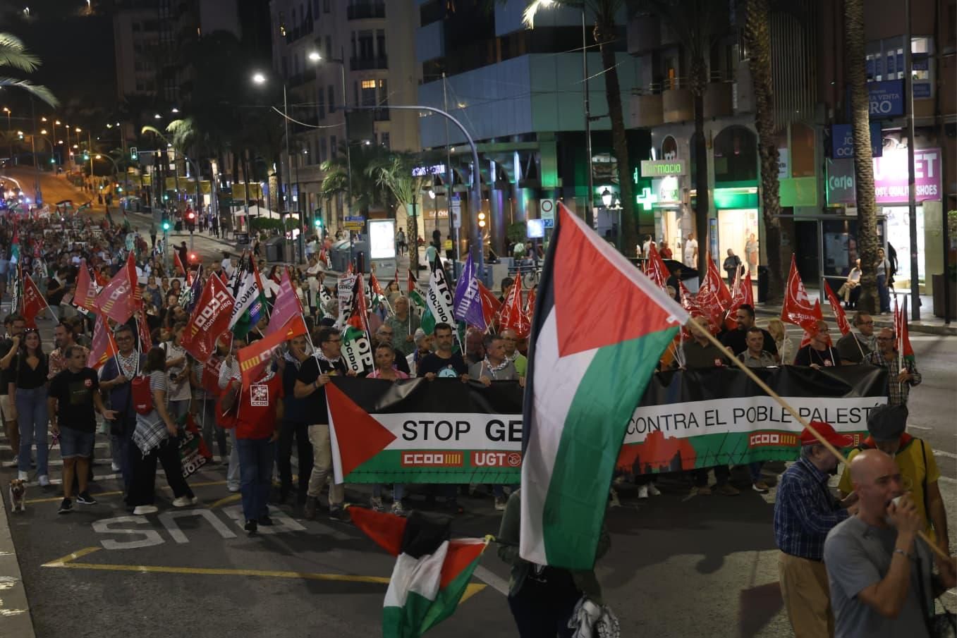 Alicante alza la voz por Palestina en una jornada de movilizaciones