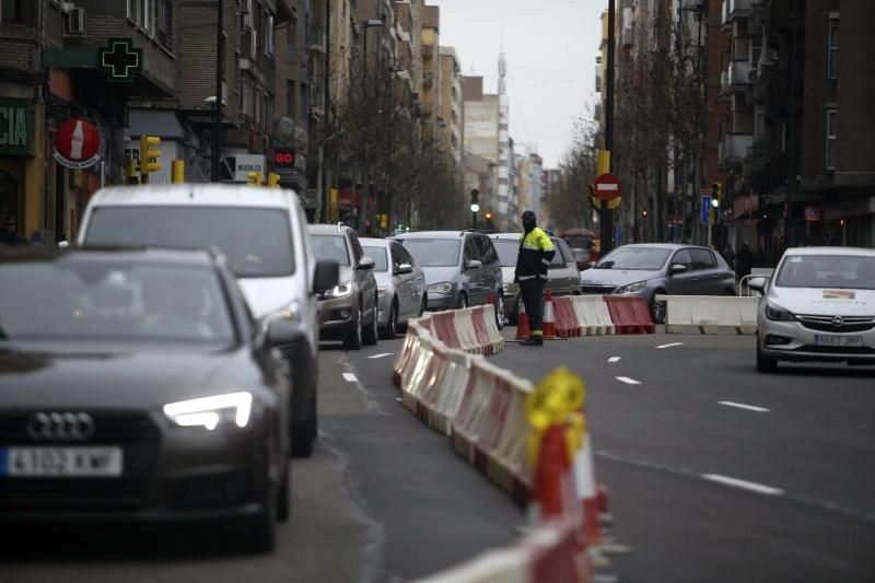 Corte de la avenida de Madrid de Zaragoza