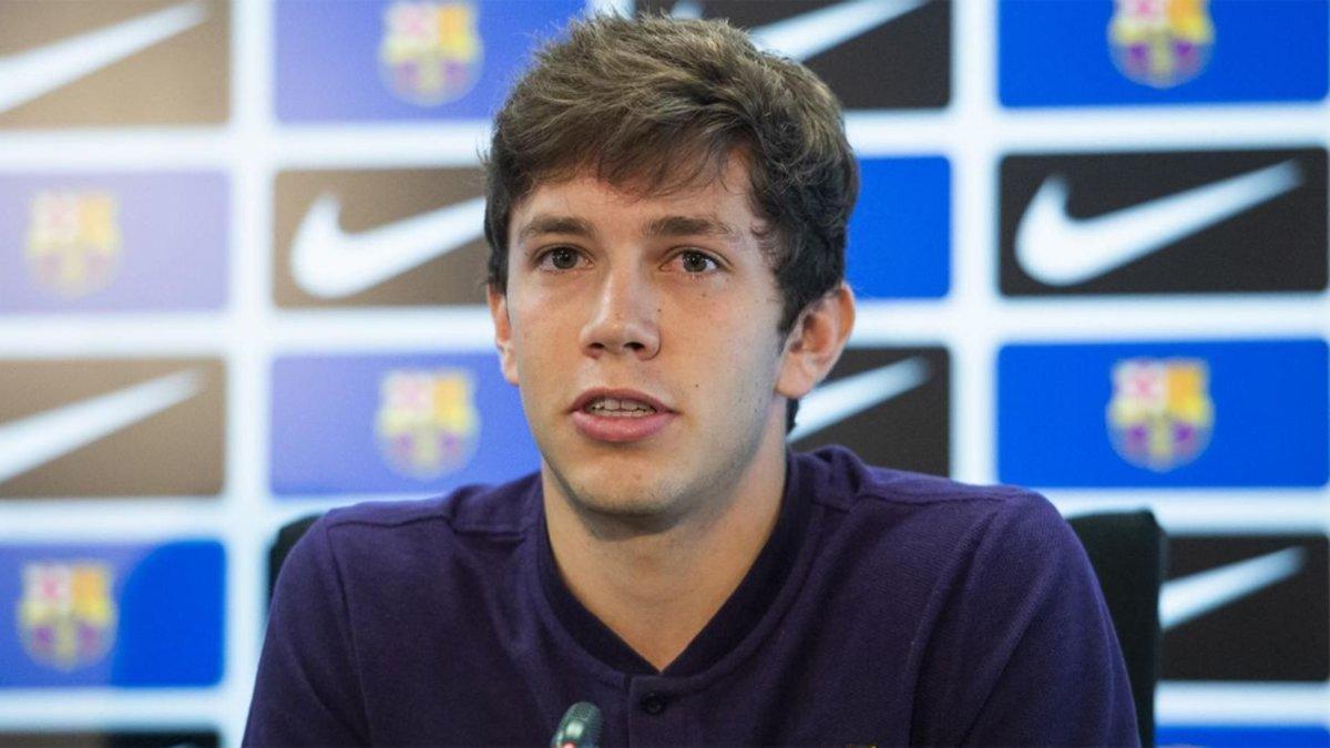 Sergi Rosanas, en la rueda de prensa en la CE Joan Gamper