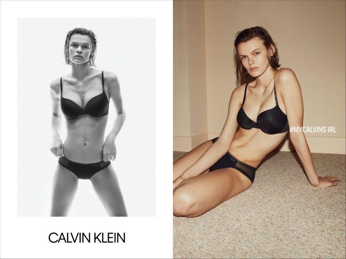 La modelo Cara Taylor en la campaña #MYCALVINS IRL