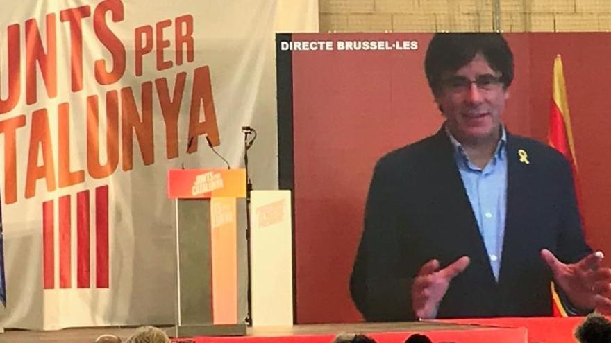 Carles Puigdemont, en un acto electoral.