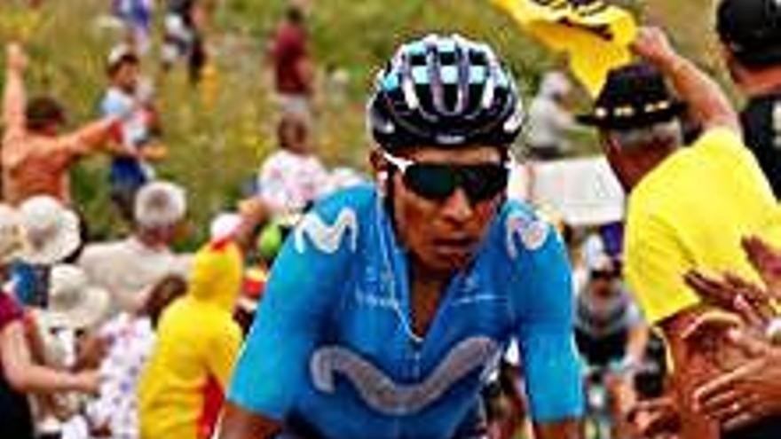 Nairo Quintana, en el momento del ataque en la fuga que le dio el triunfo.