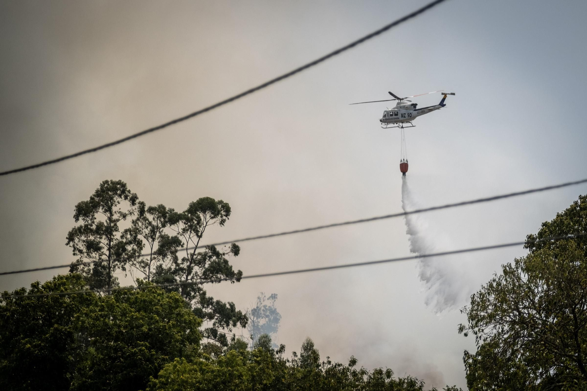Monitoring of the fire in Tenerife