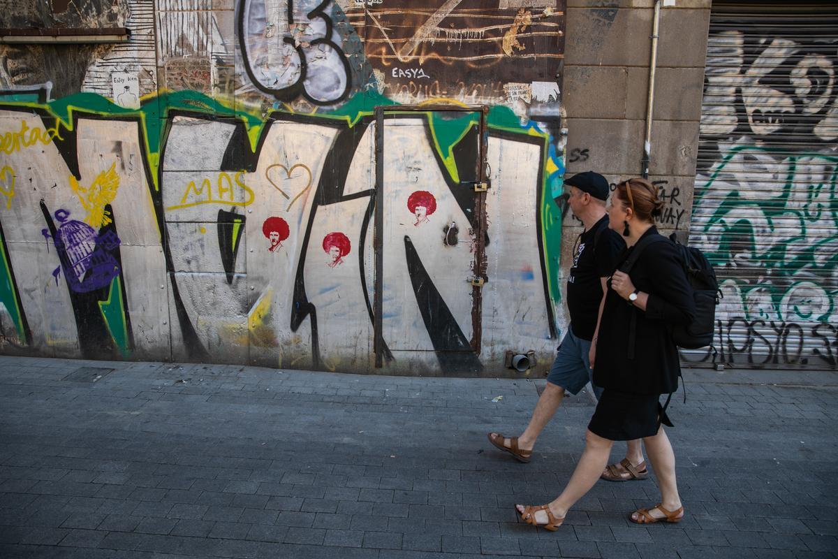 Las palomas toman un bloque abandonado en el casco antiguo de Barcelona