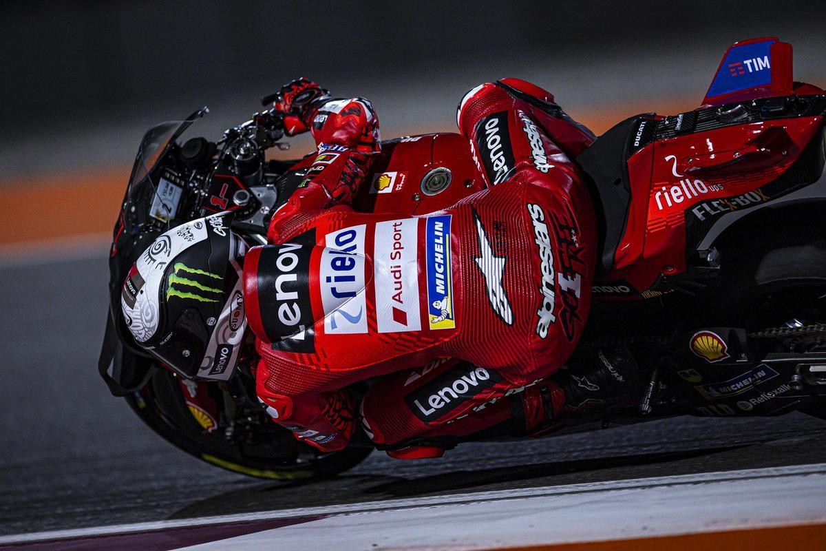 'Pecco' Bagnaia, en su último test, en Doha, con su Ducati.