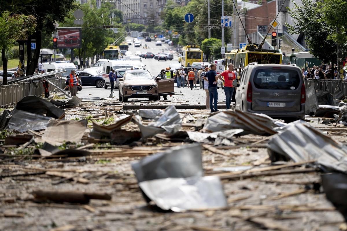 Imagen de Kiev tras un bombardeo ruso.