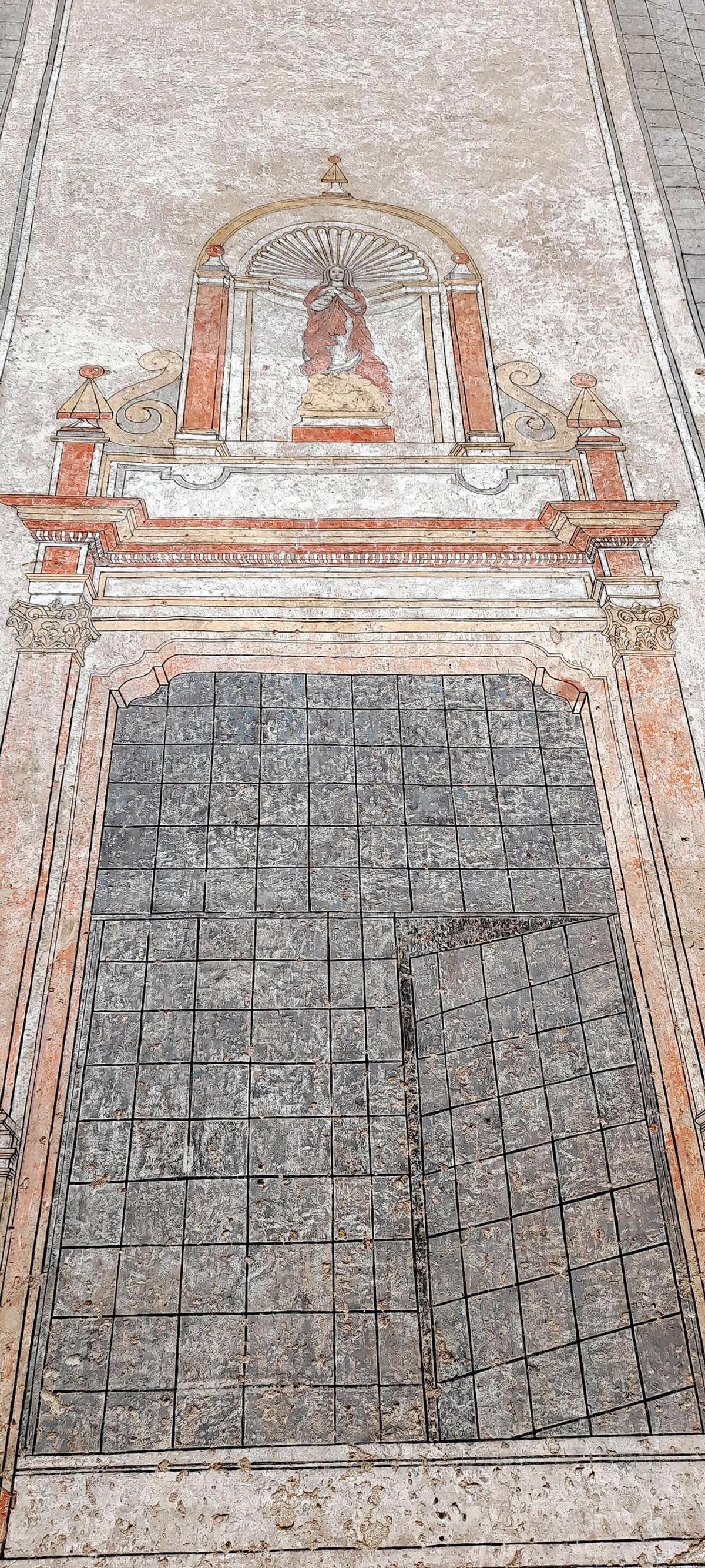 Detalle de pintura policromada en la Iglesia Fortaleza de la Asunción de Vinaròs