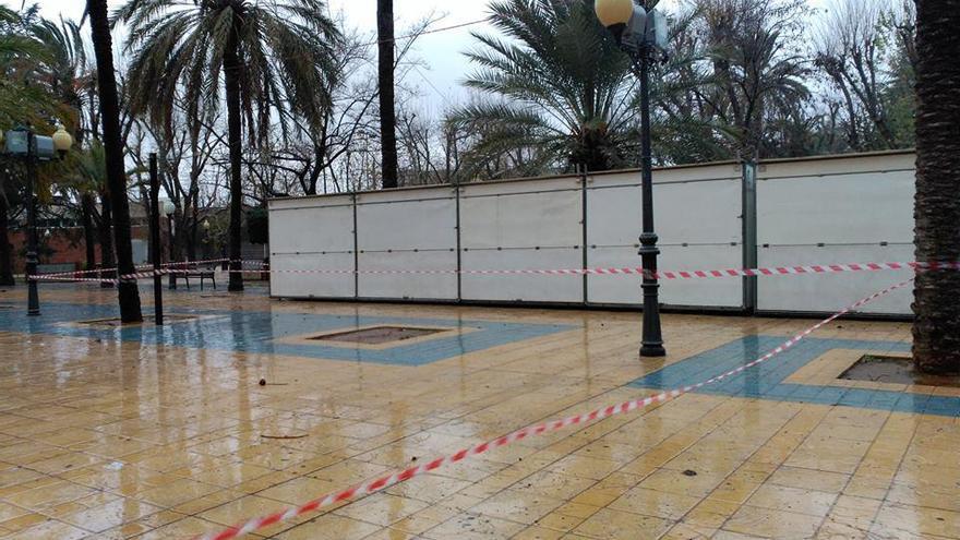 Casetas en Silla preparadas para la fira de Sant Sebastià