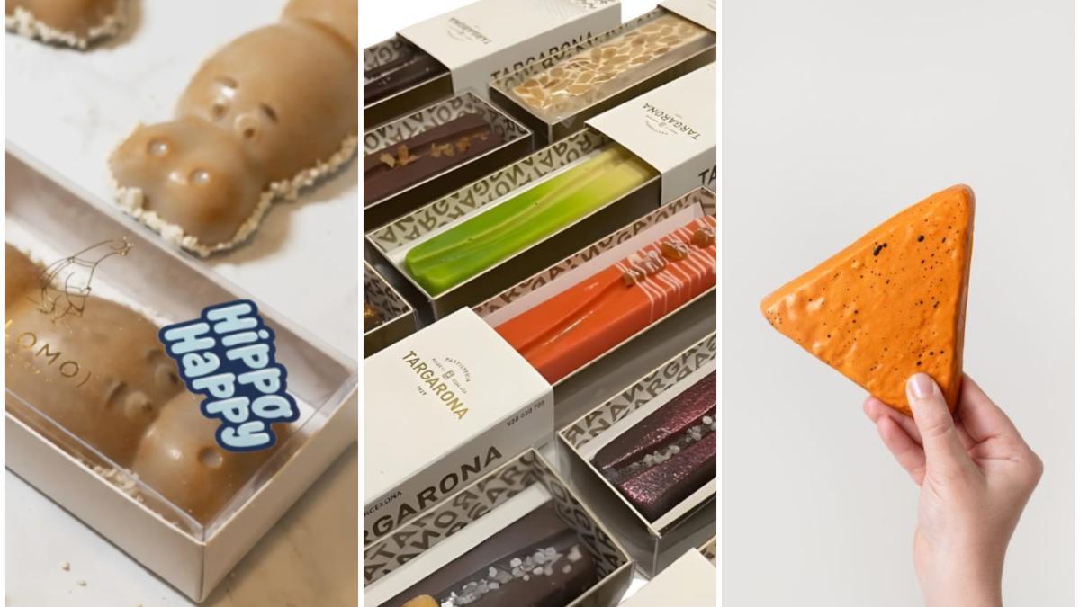 Varietat de torrons que ofereixen alguns negocis de la Catalunya central